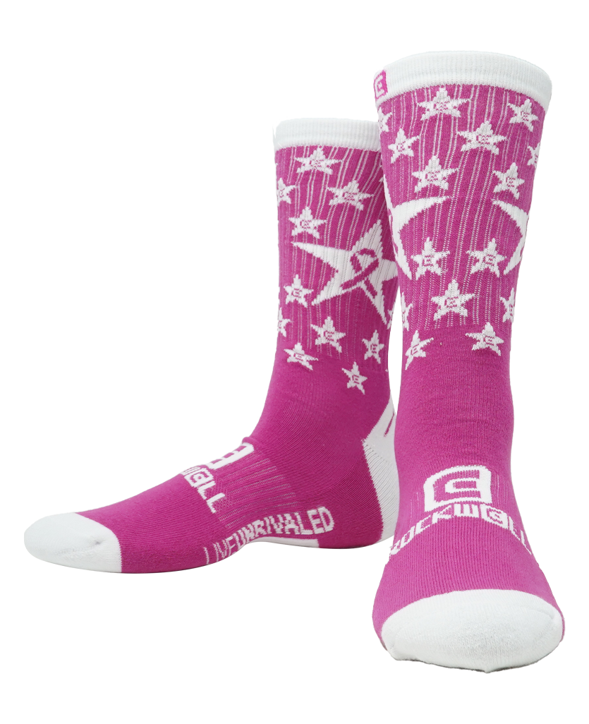 Rockwell pink breast cancer awareness socks