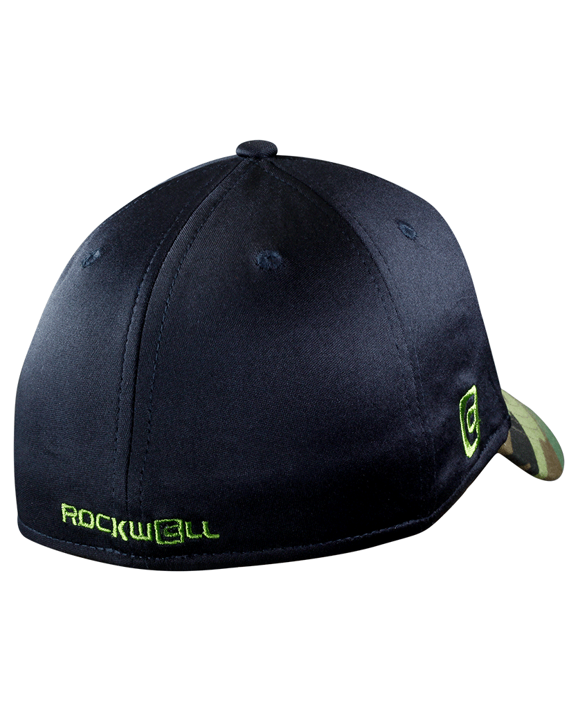 back of Rockwell Black Camo hat.