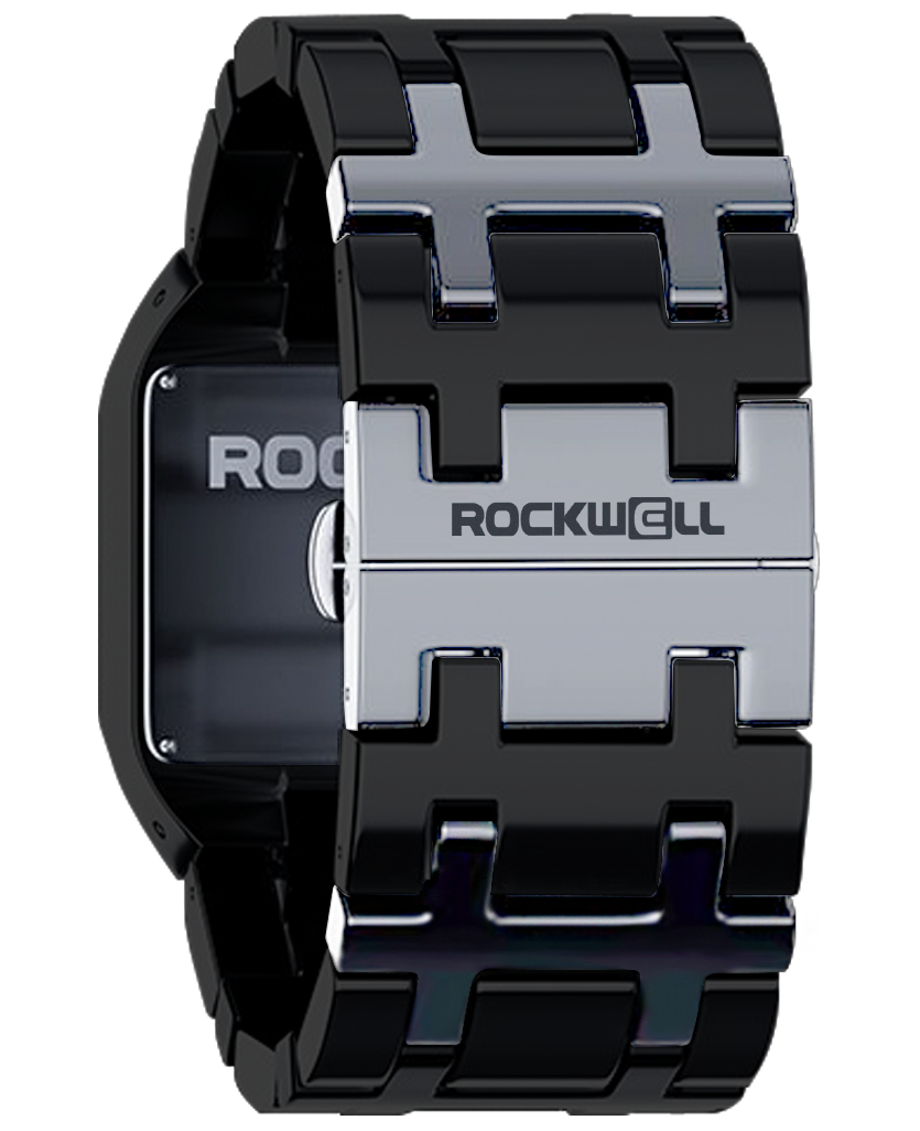 silver white black duel time analog watch