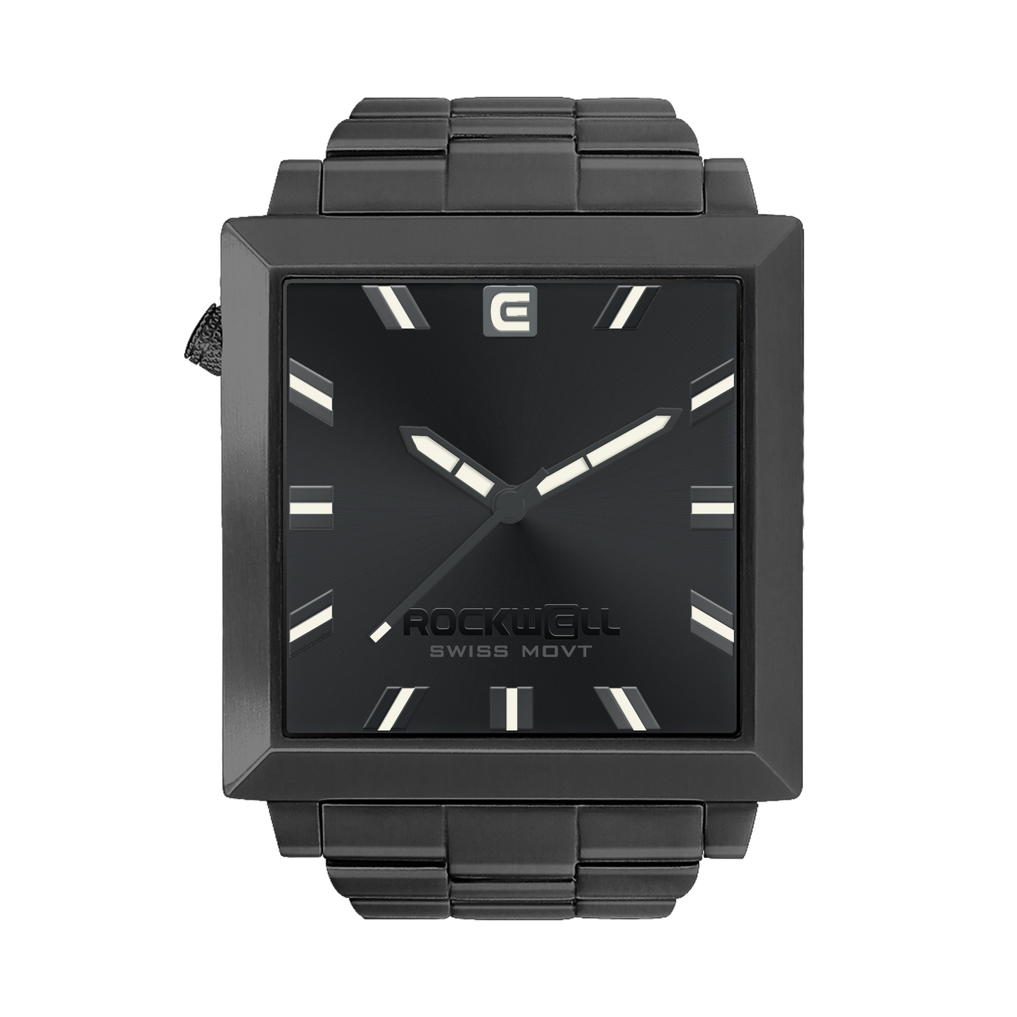 40mm squared phantom case and dial. 