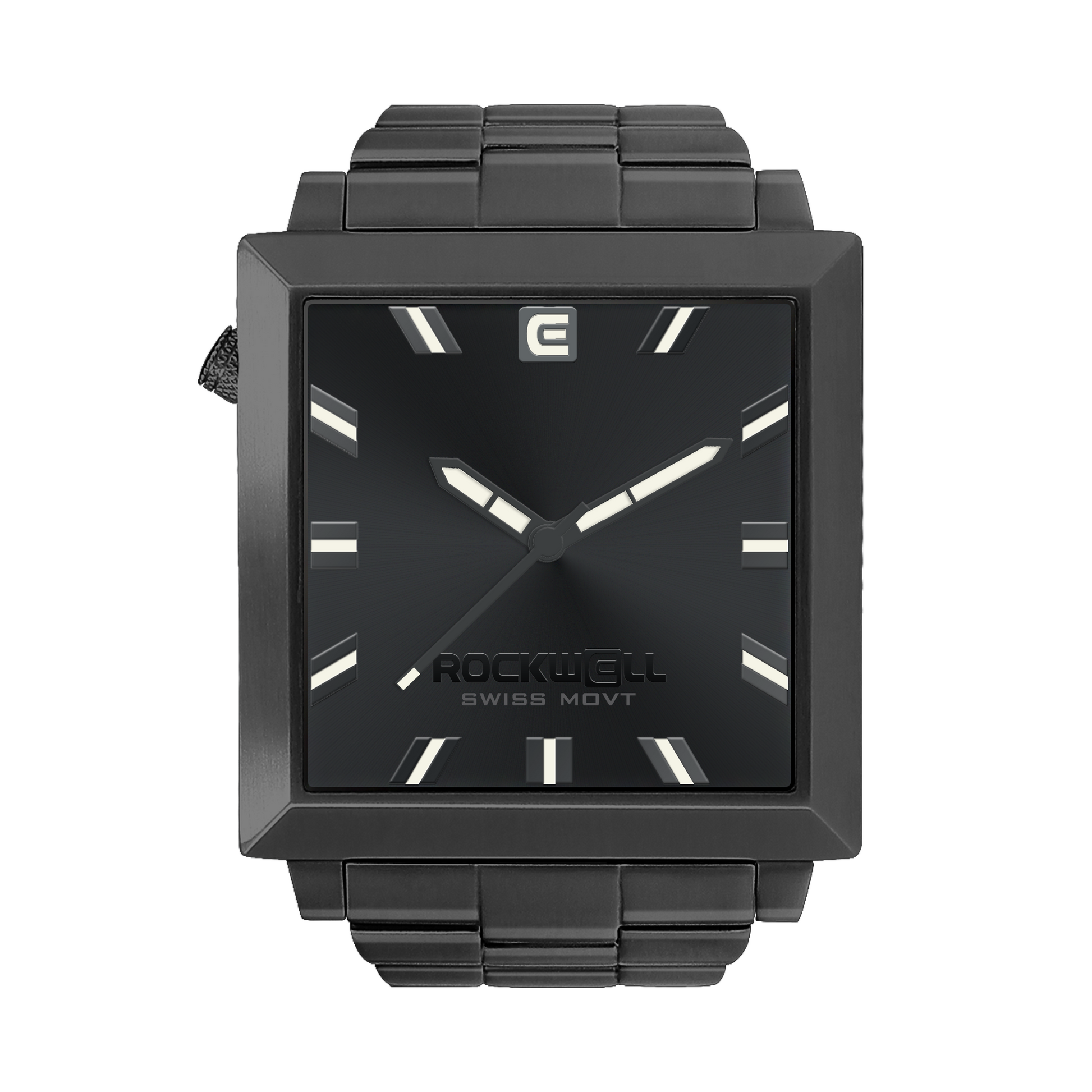 40mm squared phantom case and dial. 