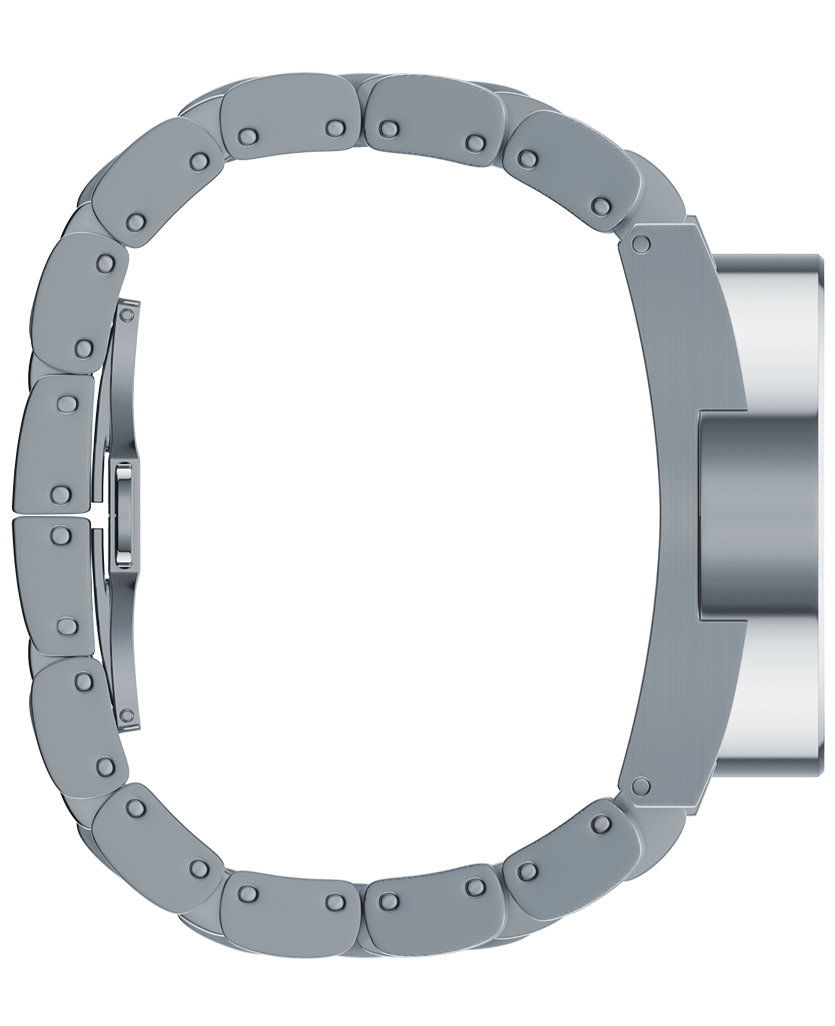 silver 50 round analog watch