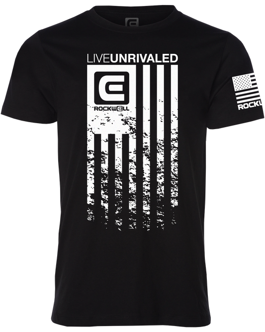 Assault T-Shirt. Rockwell flag Logo on the sleeve