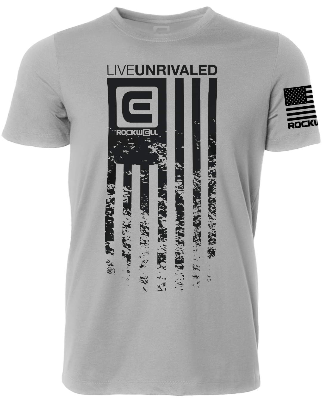 Rockwell assault flag on front. Rockwell flag logo on sleeve