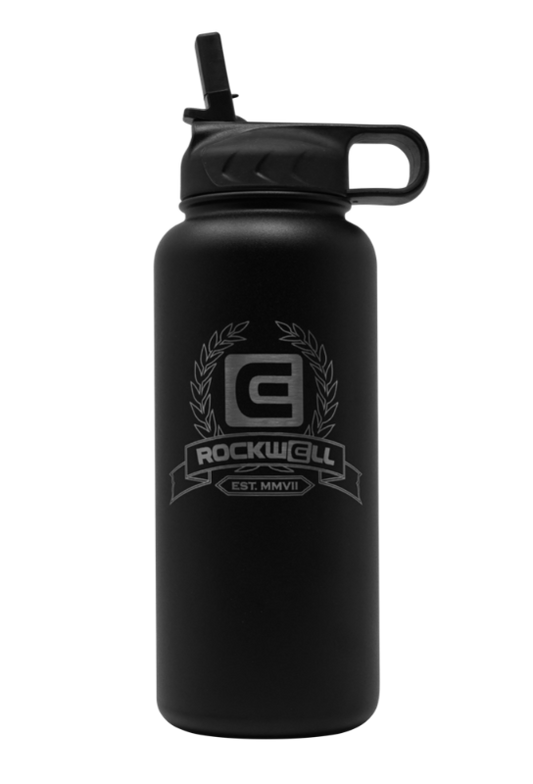 32 oz Phantom Black Rockwell Warrior Flask with Lid Straw