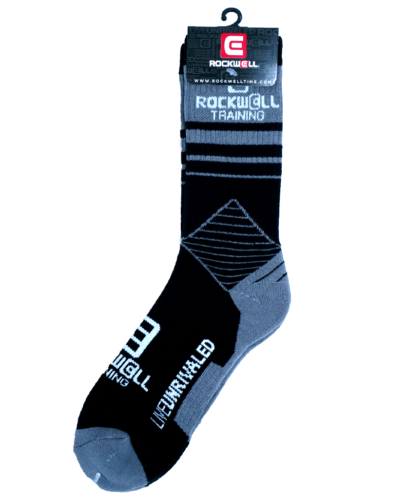 Rockwell Training Black and Gray Crew Socks