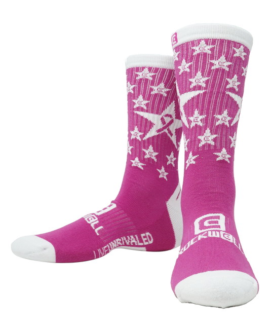 Rockwell pink breast cancer awareness socks 