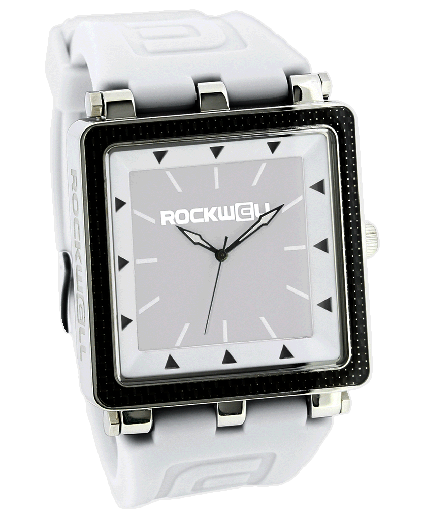 CF White Dial with White Silicon band - Square Watch