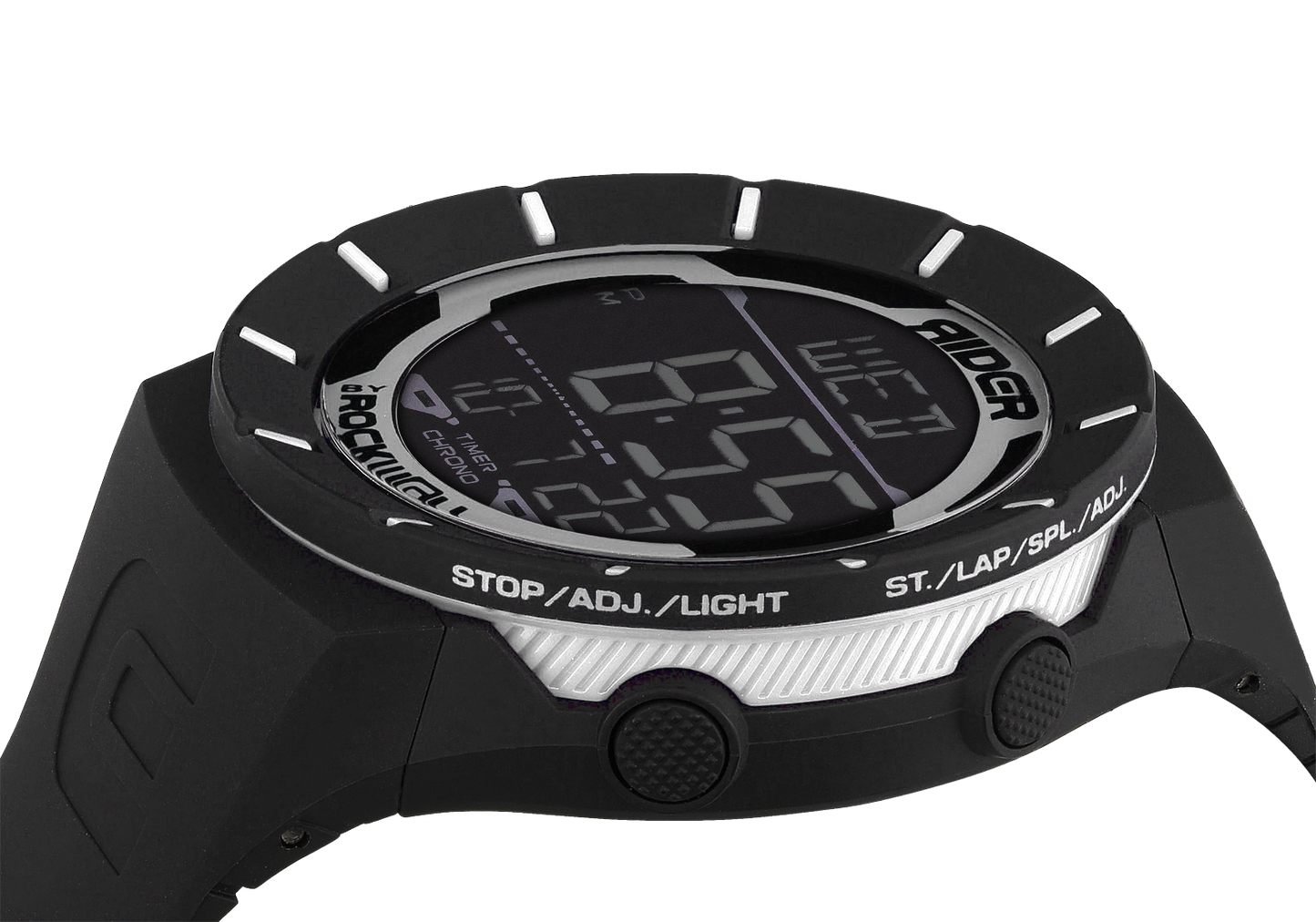 Coliseum Black with White bezel Rubber digital watch