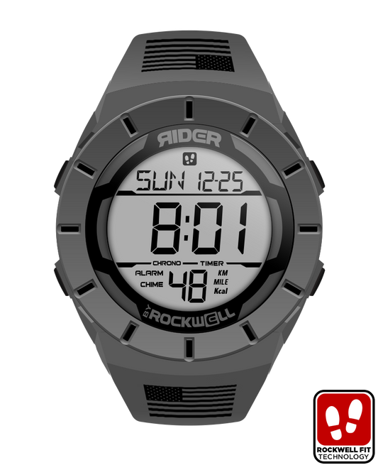 gray coliseum digital watch with american flag bands