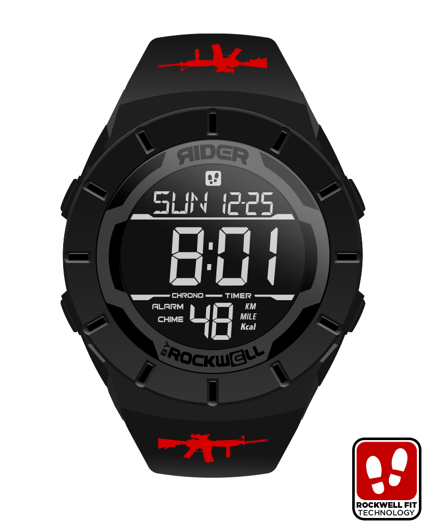 phantom black coliseum digital watch with recon bands