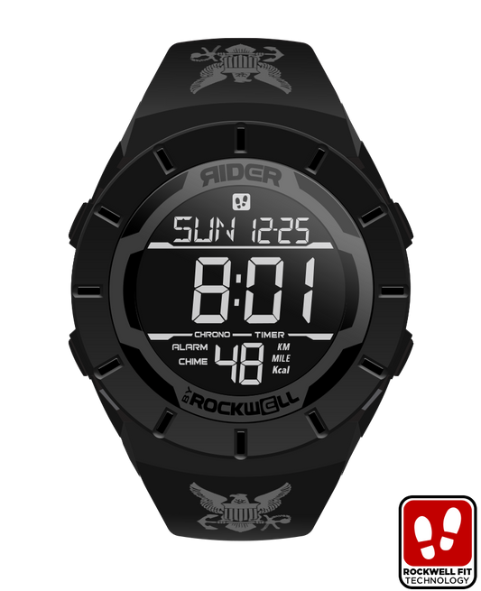 phantom black coliseum digital watch with United States Navy bands