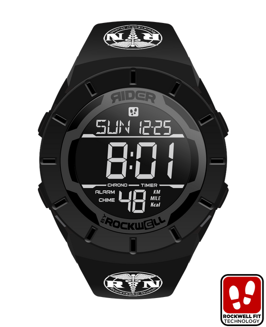 phantom black coliseum digital watch with registered nurse bands