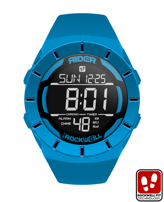 shark blue coliseum digital watch with black accents