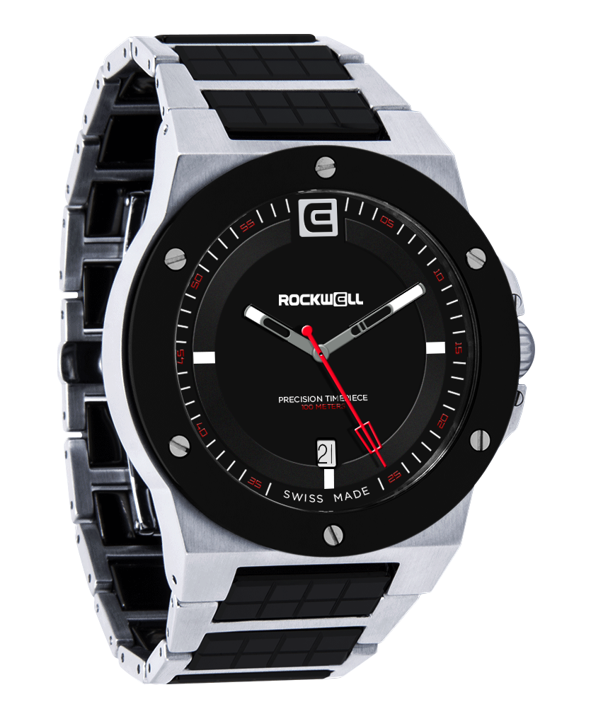 tier 2 edition silver commander elite with black ceramic bezel and inner links