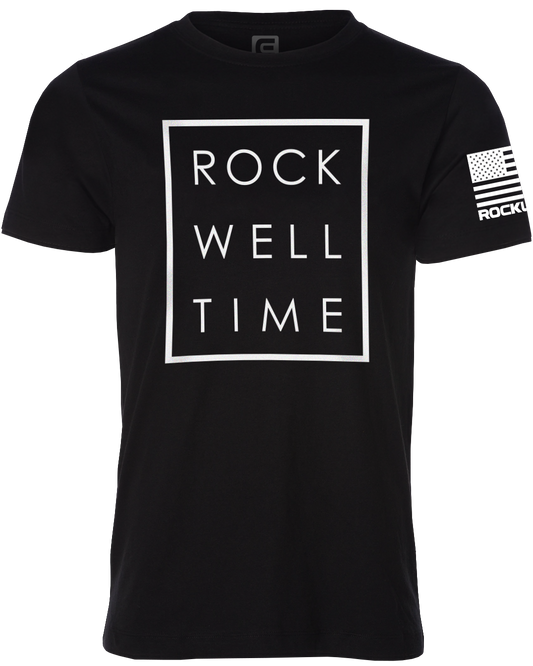 rockwell forte logo on the front. Rockwell flag logo on the sleeve