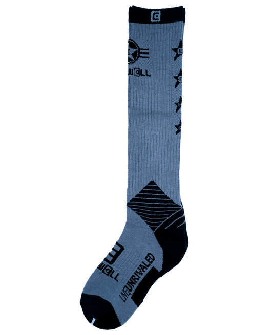 Gray Knee High Rockwell Socks
