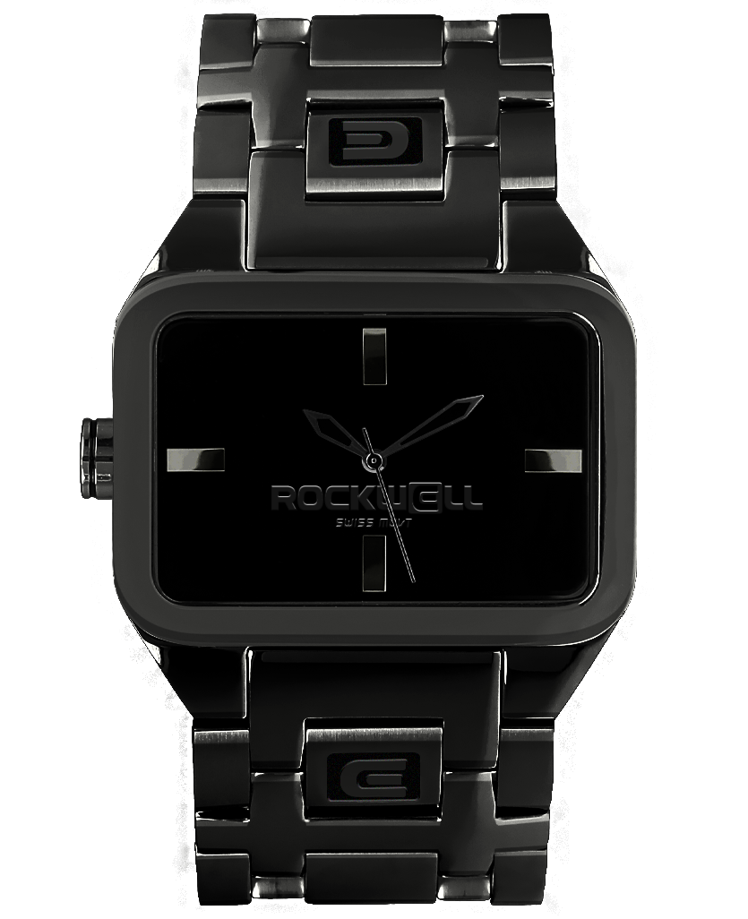 Phantom black duel time analog watch