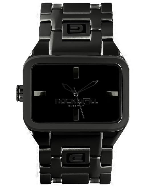 Phantom black duel time analog watch