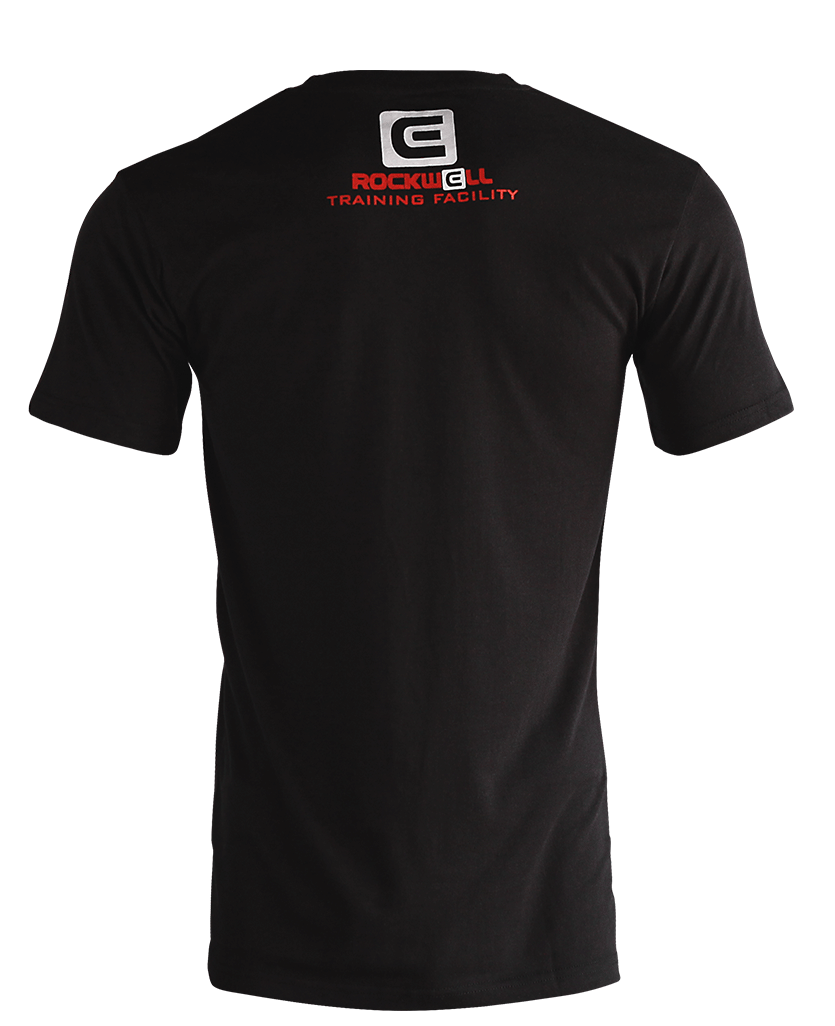 back of Men's RTF black V-Neck