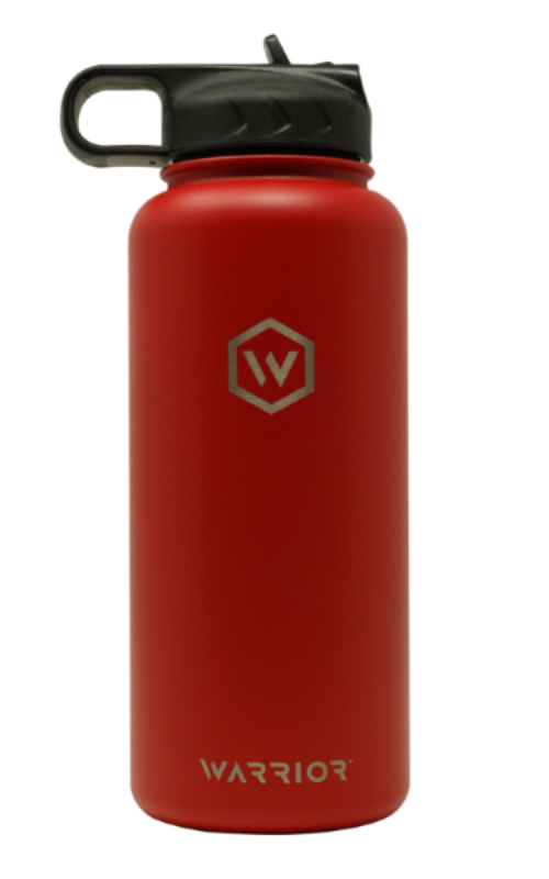 32 oz valor red rockwell warrior flask water bottle lid with straw  Edit alt text