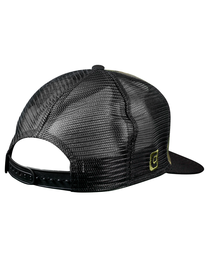 back of RTF camo Snapback Trucker Hat Mesh 