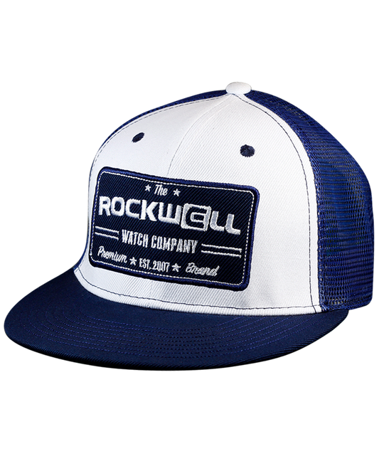 Snapback Trucker Hat Watch Co White/Navy mesh back