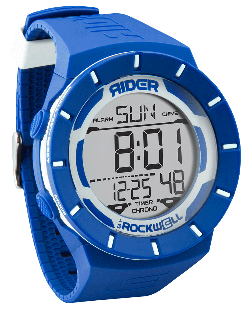 Coliseum Royal blue with White bezel Rubber digital watch