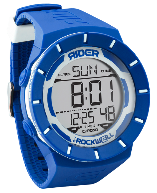 Coliseum Royal blue with White bezel Rubber digital watch