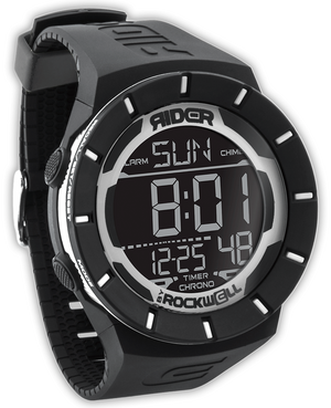 Coliseum Black with White bezel Rubber digital watch