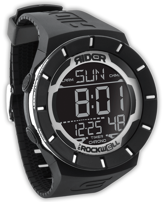 Coliseum Black with White bezel Rubber digital watch