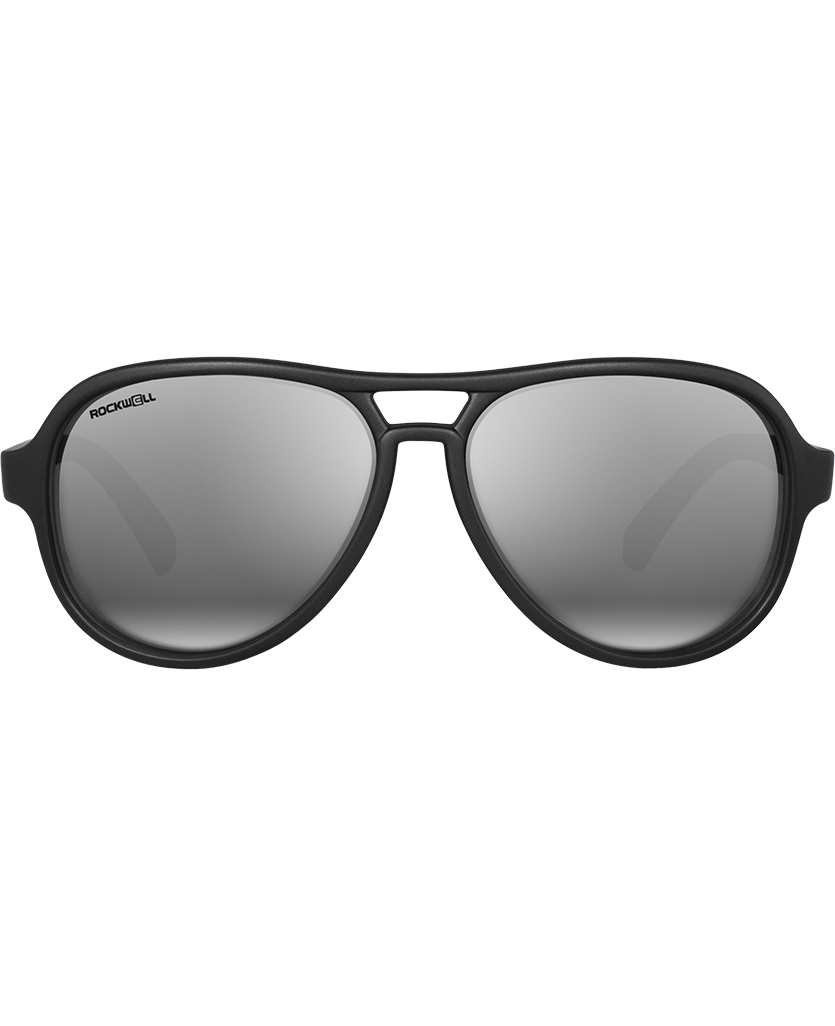 The Casino - Matte Black with Flash Silver Lens