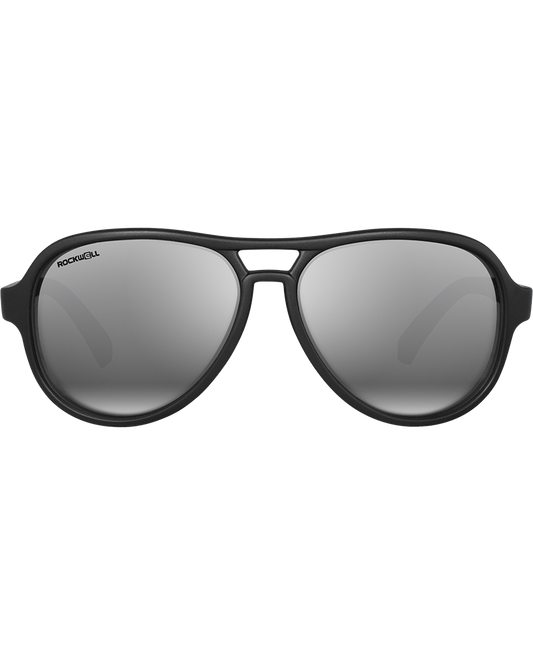 The Casino - Matte Black with Flash Silver Lens