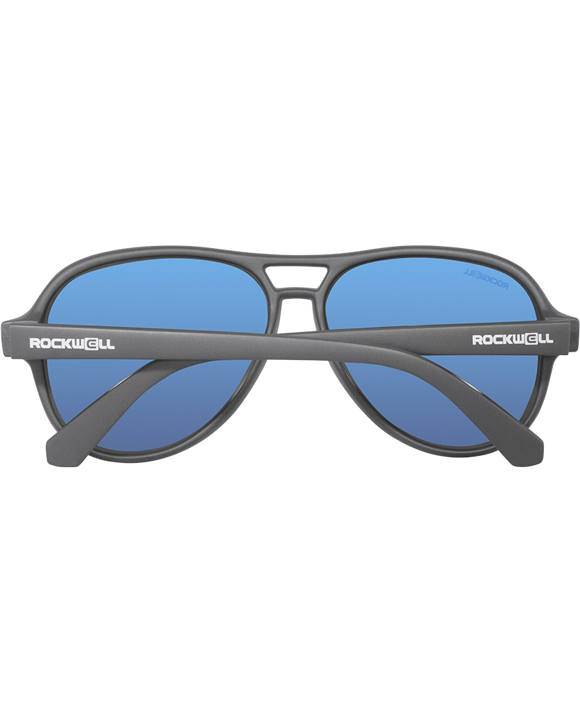 The Casino -  Matte Gray with Flash Blue Lens