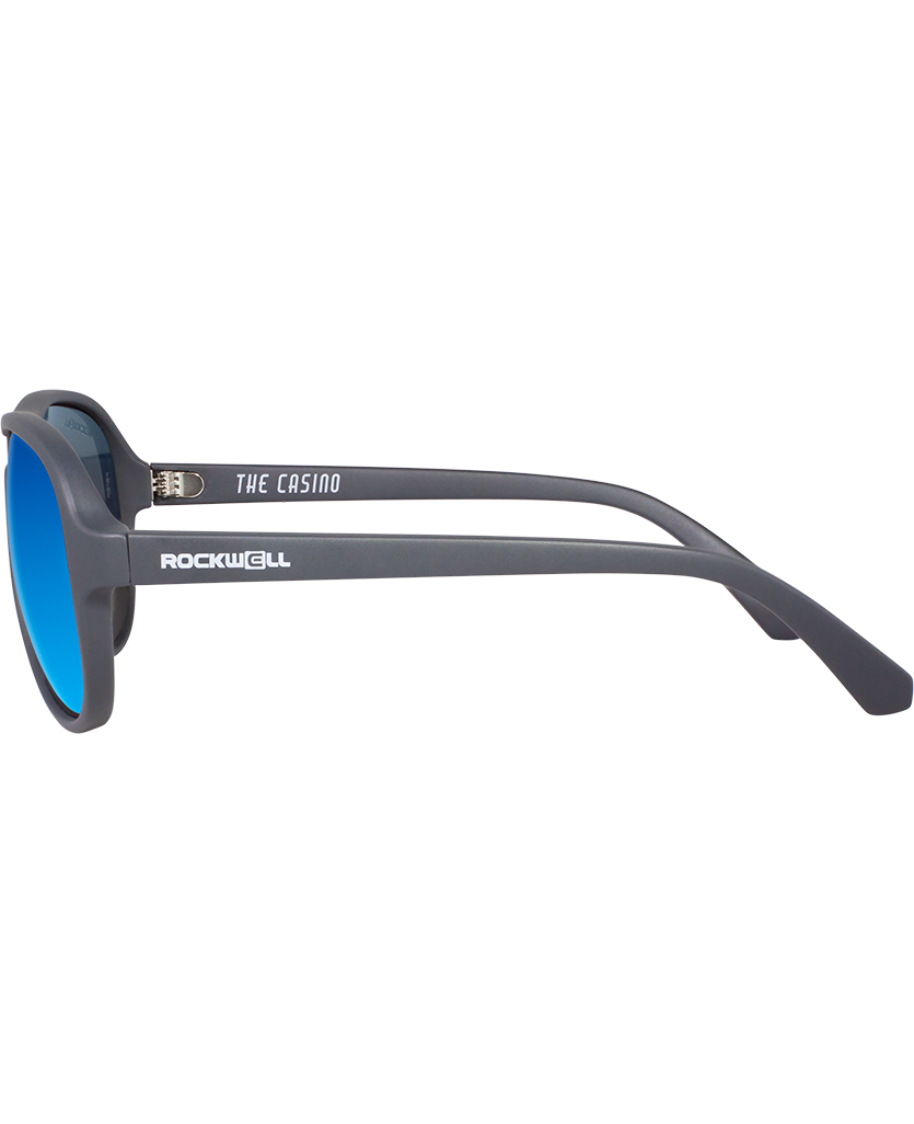 The Casino -  Matte Gray with Flash Blue Lens