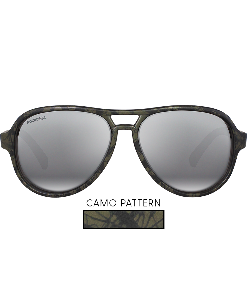 The Casino - Matte Camo with Flash Silver Lens