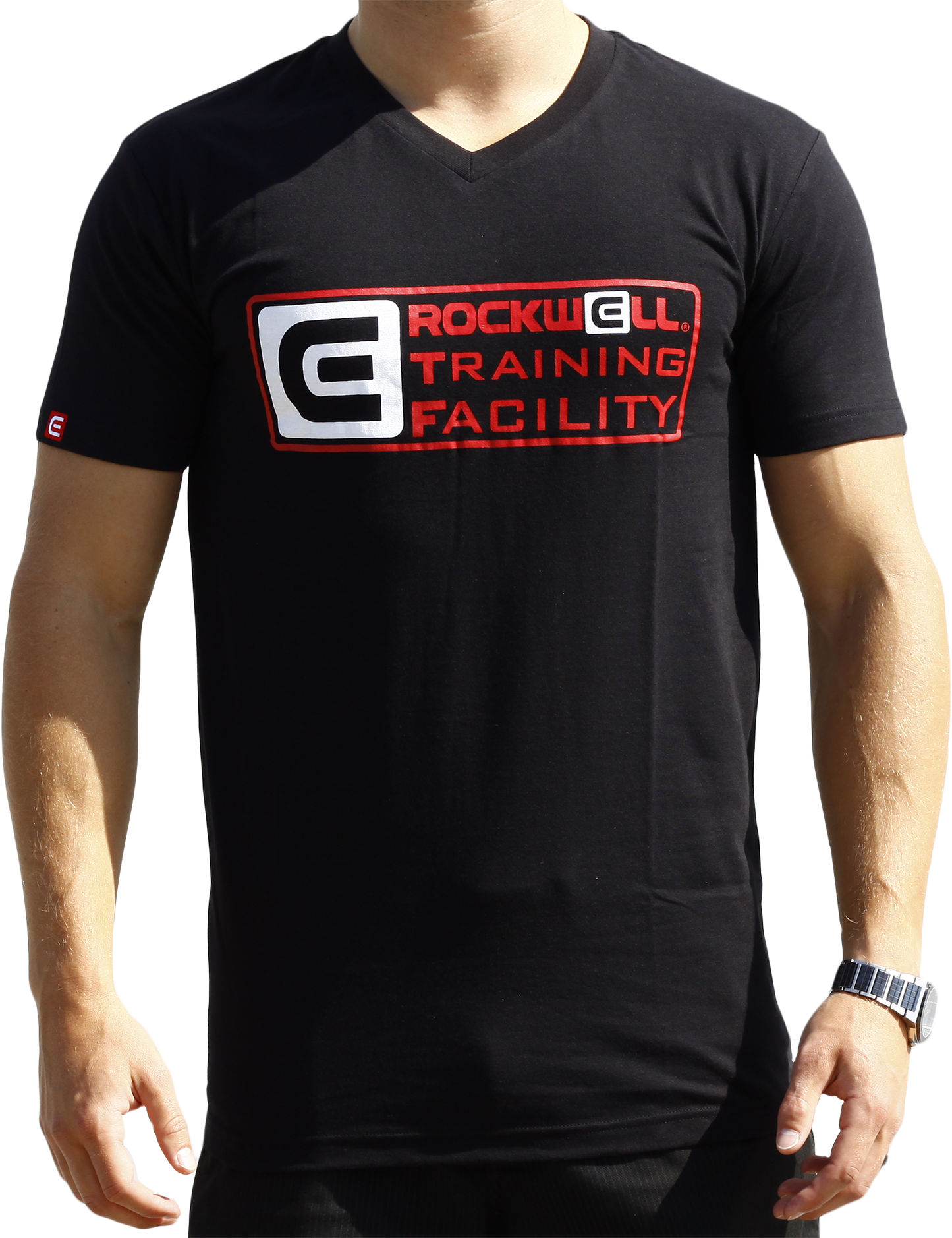 man wearing black RTF V-Neck
