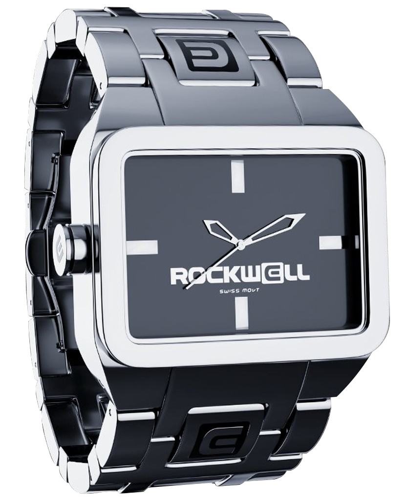 silver black duel time analog watch