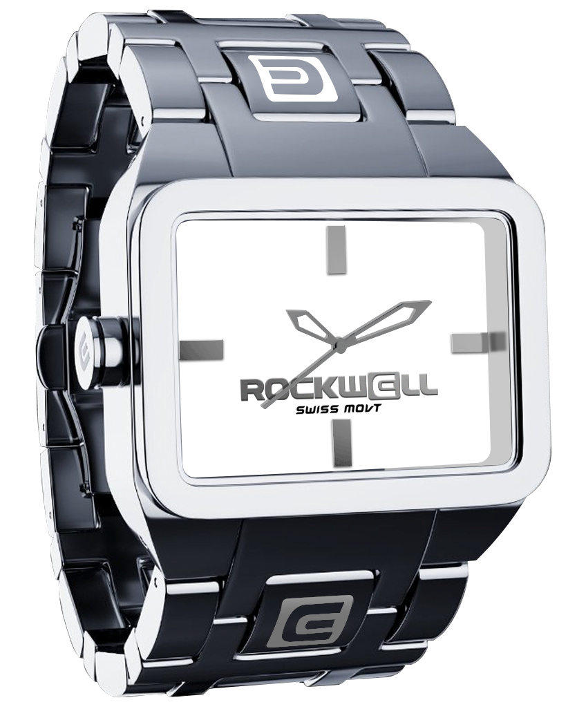 silver white duel time analog watch