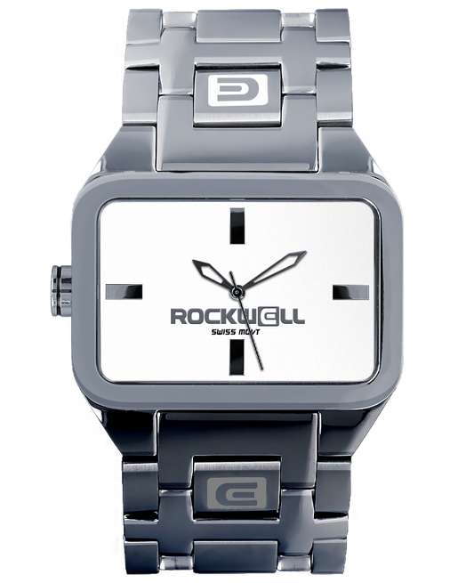 silver white duel time analog watch