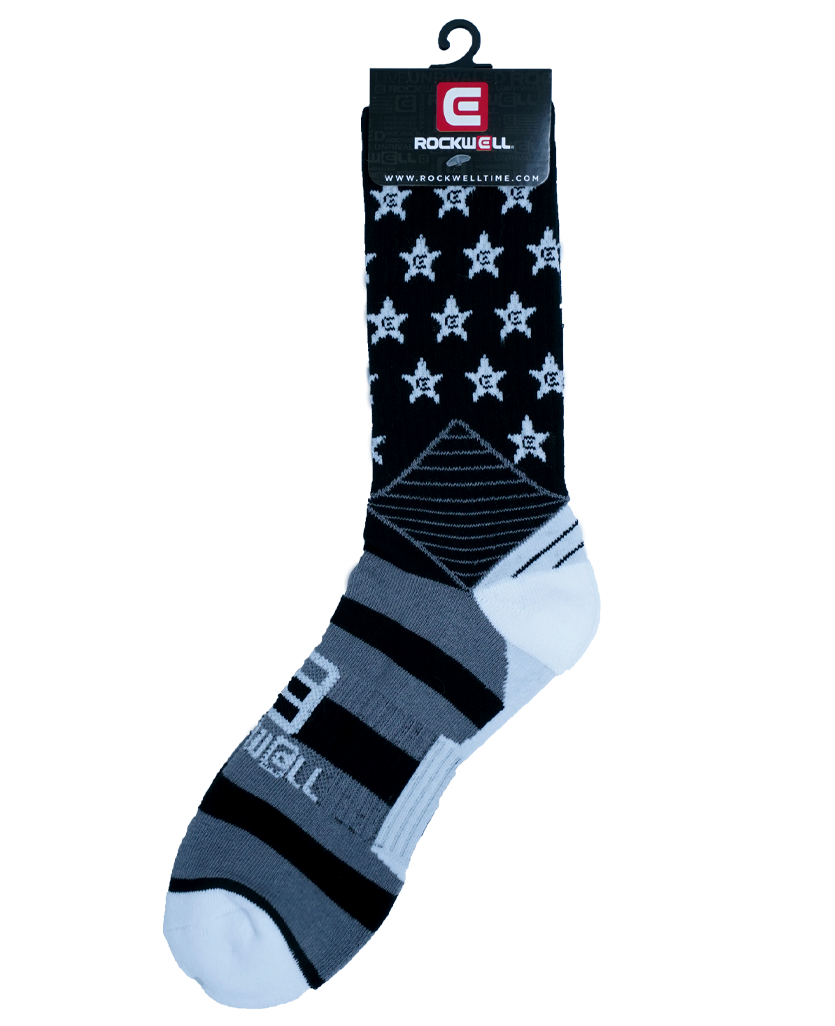 Stars and Stripes Pattern Rockwell Crew Socks