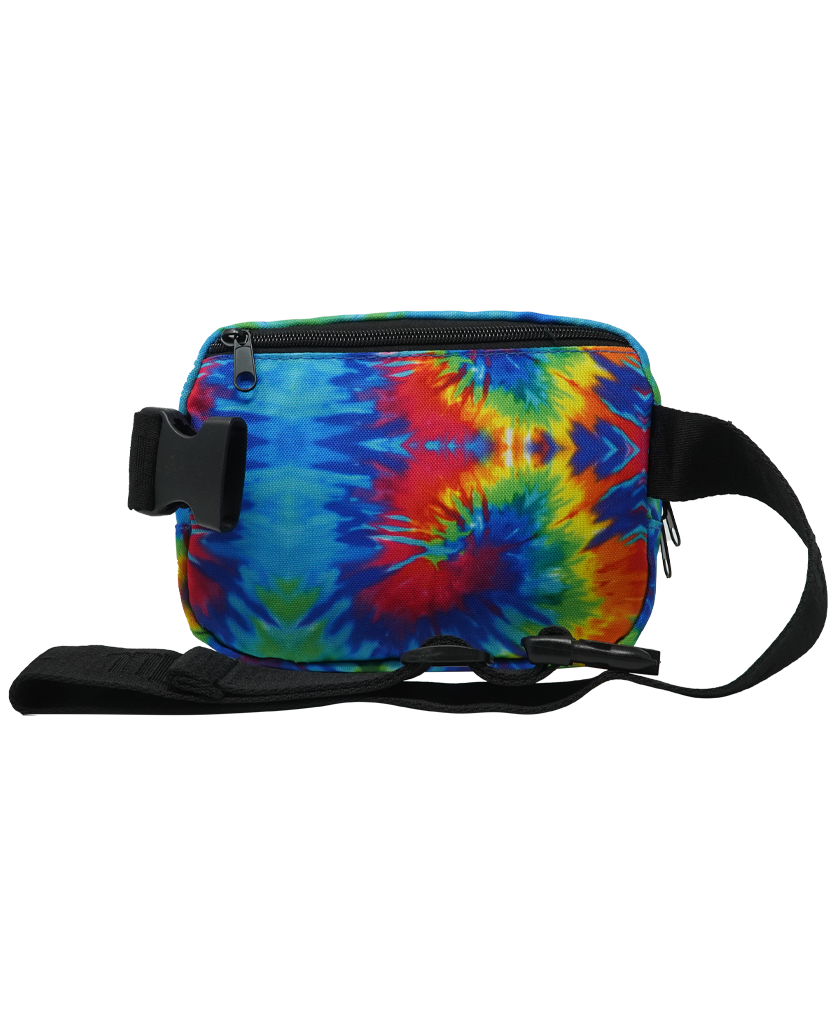 back of tie-dye mini fanny pack